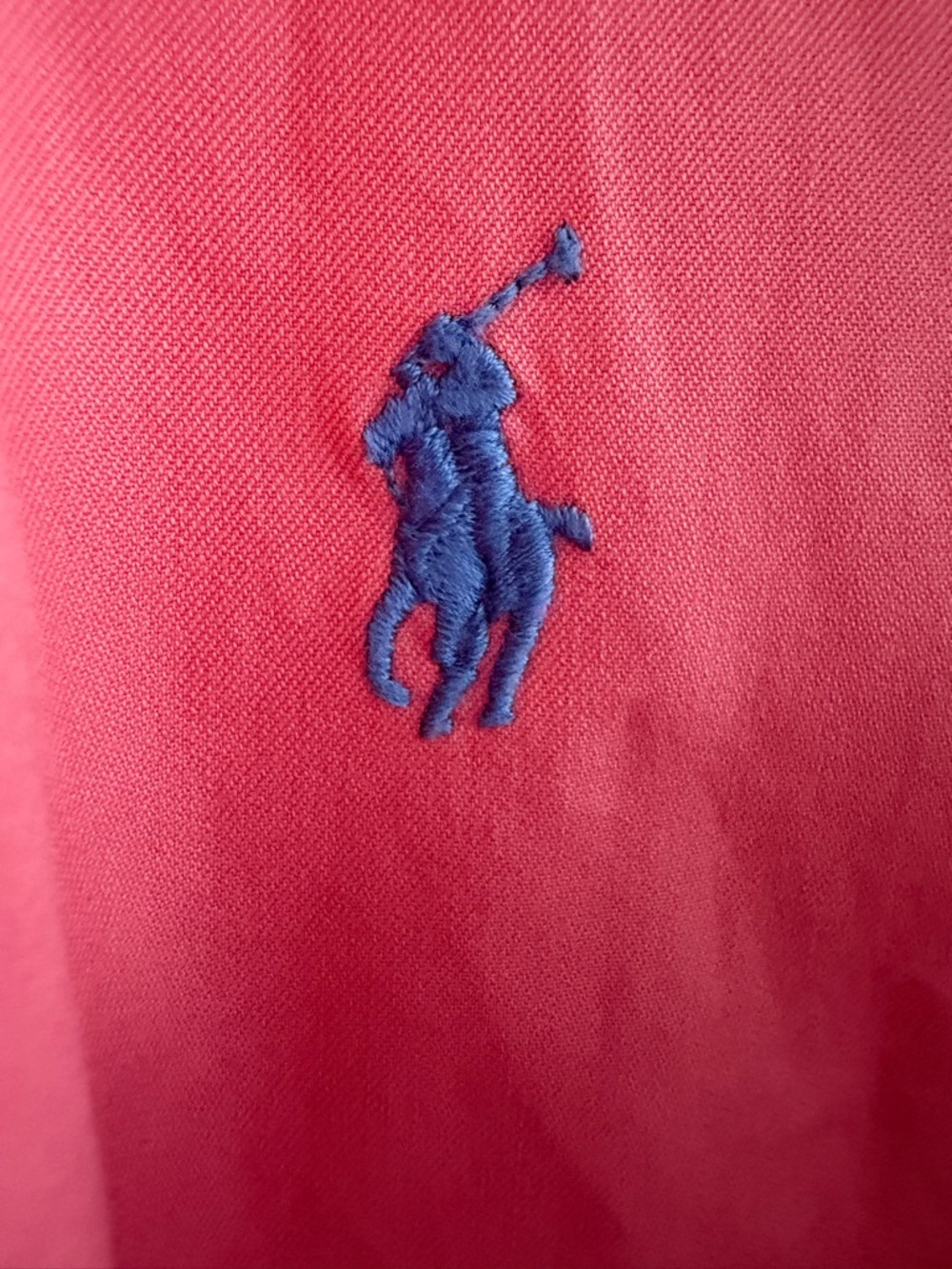 Polo Ralph Lauren light beach twill shirt in coral - Picture 7 of 8